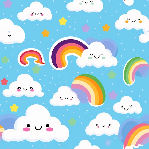 Kawaii rainbow clipart carino