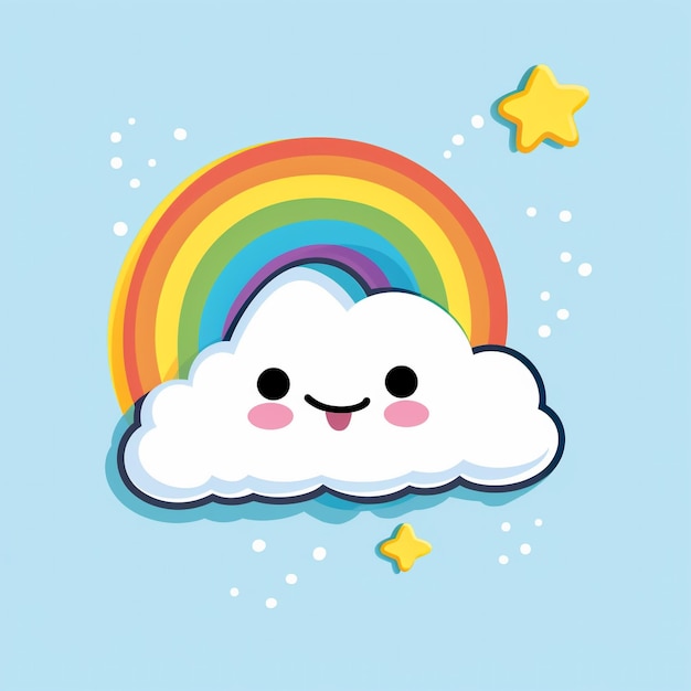 Kawaii rainbow clipart carino