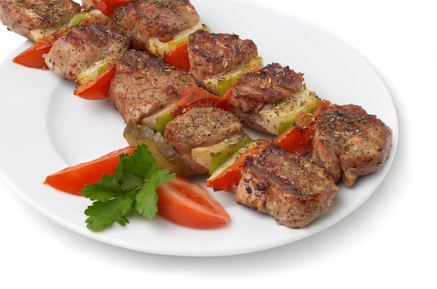 Kebab alla griglia con verdure