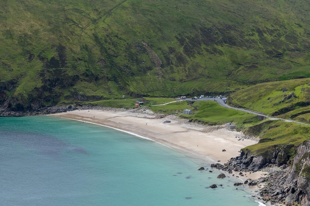 Keem Beach senza nessuno ad Achill Island Co Mayo Irlanda