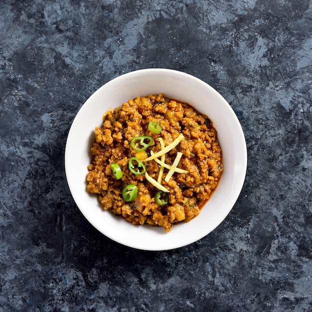 Keema curry in una ciotola