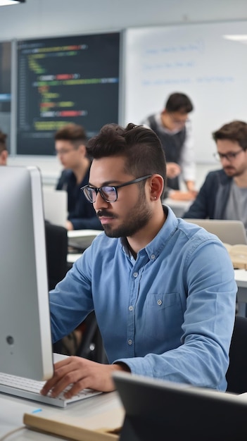 Kelas pengkodean programmer pengembang web coder di kantor