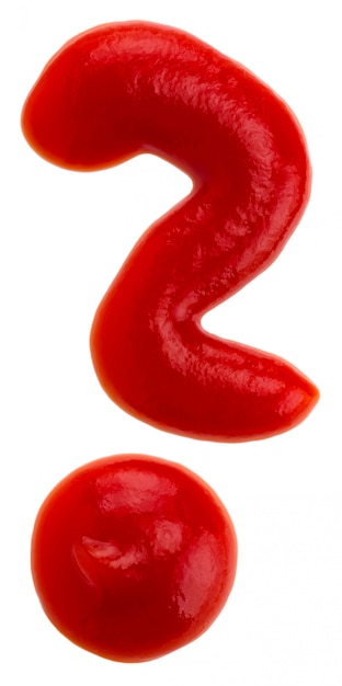 Ketchup a forma di punto interrogativo