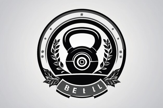 Kettlebell Gym Fitness Logo Illustrazione vettoriale modificabile e ridimensionabile