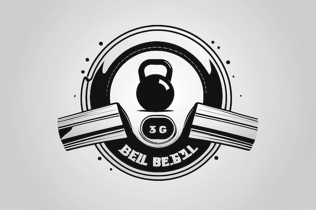 Kettlebell Gym Fitness Logo Illustrazione vettoriale modificabile e ridimensionabile