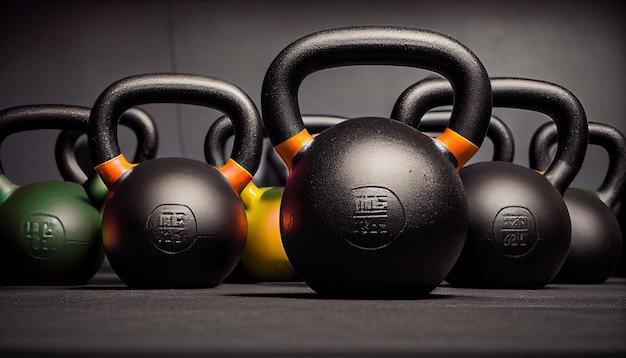 Kettlebell su backgroud scuro presso la palestra crossfit pro jpg