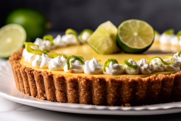 Key Lime Pie su un piatto IA generativa