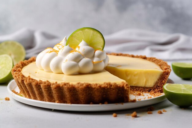 Key Lime Pie su un piatto IA generativa