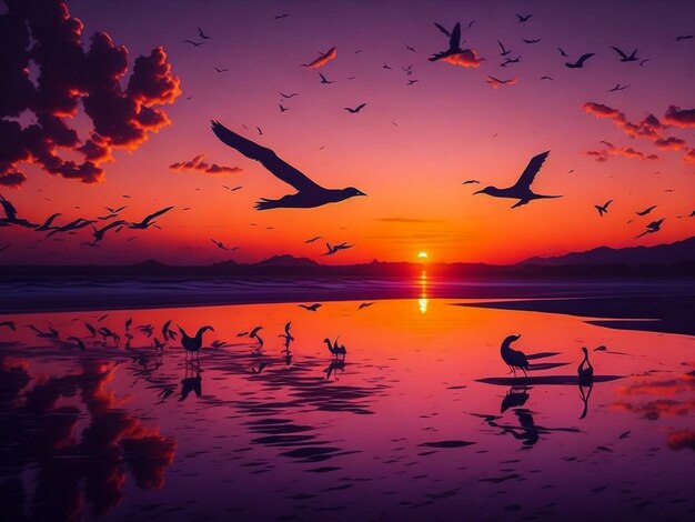 Key Sunset Birds (uccelli al tramonto)