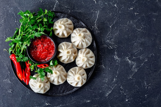 Khinkali, gnocchi georgiani con ripieno di carne