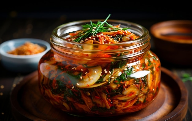 Kimchi coreano delizioso vegetale fermentato IA generativa