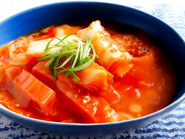 Kimchi d'acqua tradizionale coreano che si chiama Baekkimchi AI_Generated