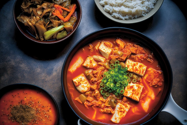 Kimchi tofu e stufato di maiale