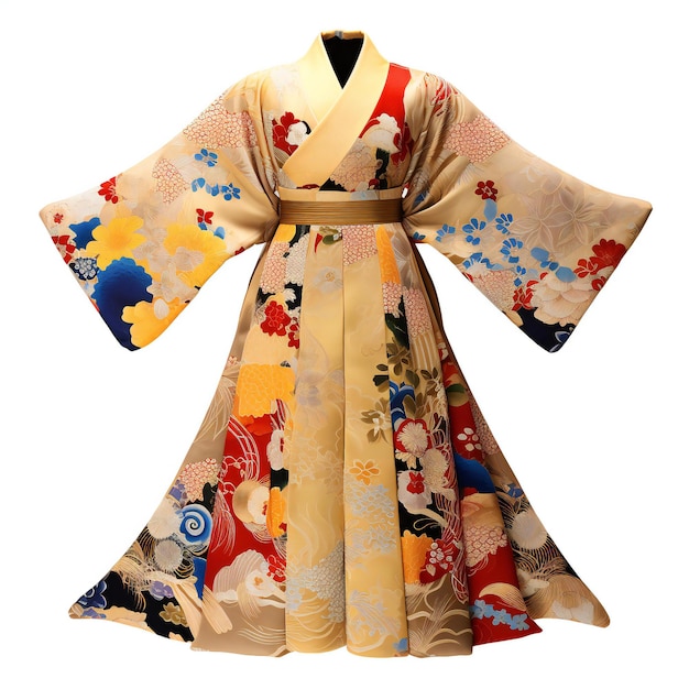 Kimono giapponese isolato su uno sfondo bianco