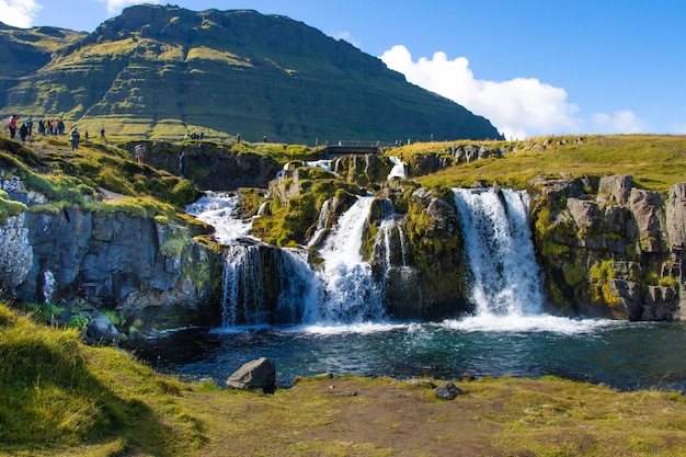 Kirkjufellsfoss Islanda in estate agosto