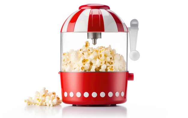 Kitchen Popcorn Popper su sfondo bianco