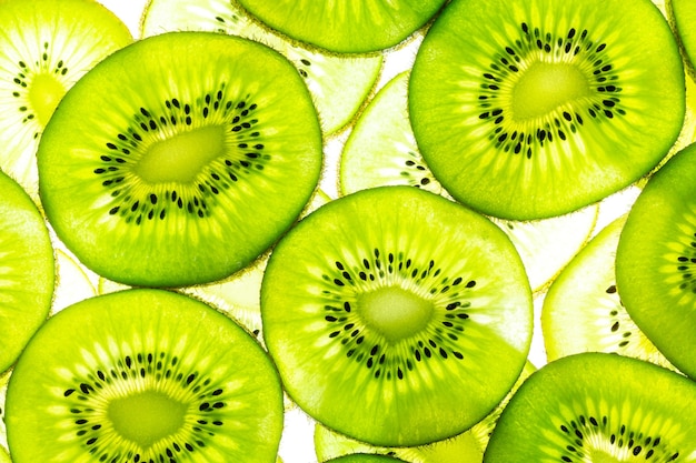 Kiwi MacroFresh Kiwi affettato uso per lo sfondo