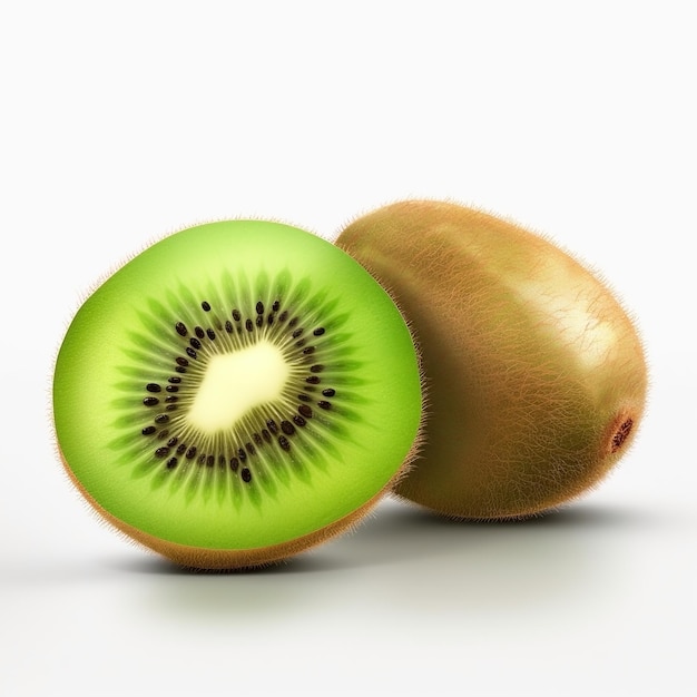 Kiwi su sfondo bianco Frutta fresca Concetto di cibo sano