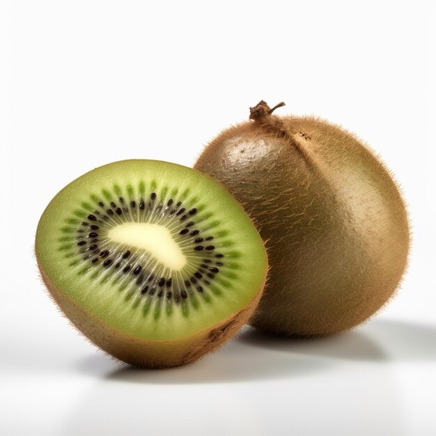 Kiwi su sfondo bianco Frutta fresca Concetto di cibo sano