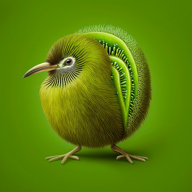 Kiwi uccello illustrazione kiwi stilyzed su uno sfondo verde