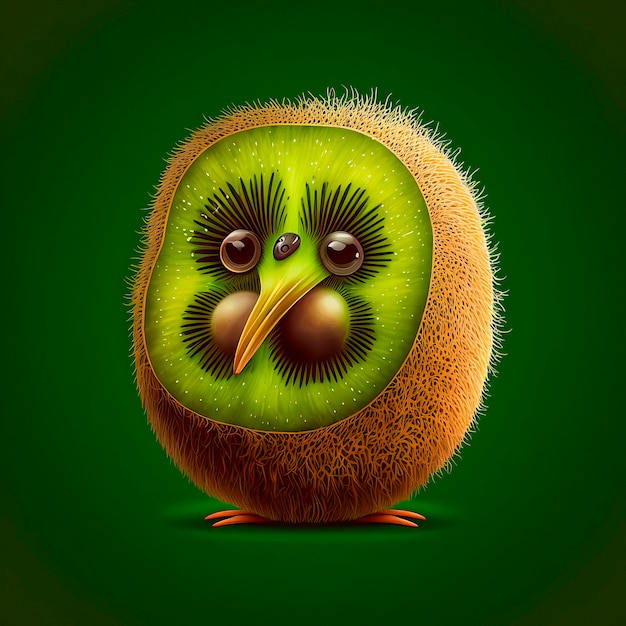 Kiwi uccello illustrazione kiwi stilyzed su uno sfondo verde