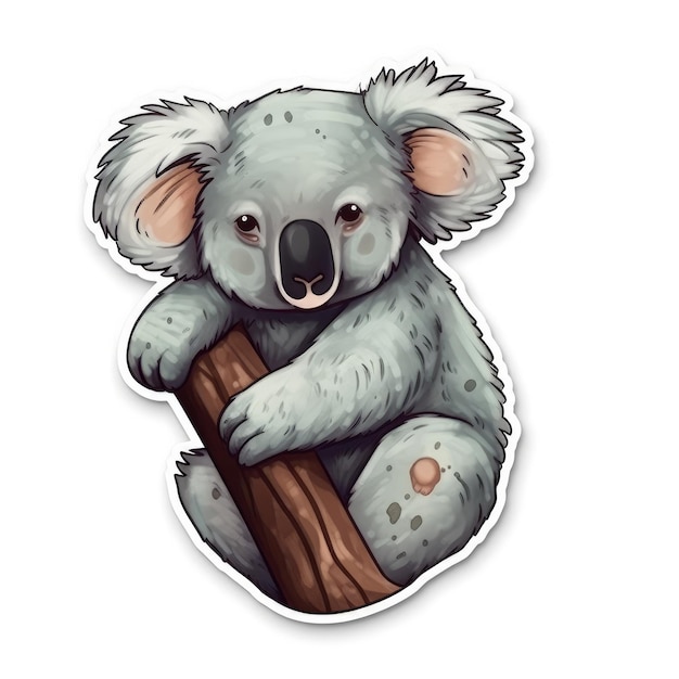 Koala adesivo isolato ai generato