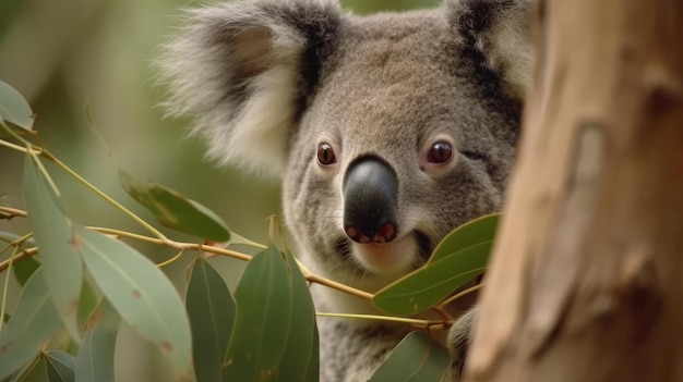 Koala sfondo naturale Illustrazione AI GenerativexA