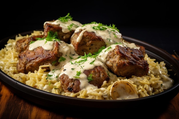 Kofta Biryani con salsa cremosa