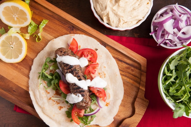 Kofte di agnello con hummus