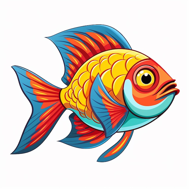 Koi arancione giallo danio pesce d'acquario arancione comune illustrazione di pesce spada