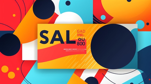 Komposisi banner mega sale modern dengan templat latar belakang diskon datar vektor abstrak