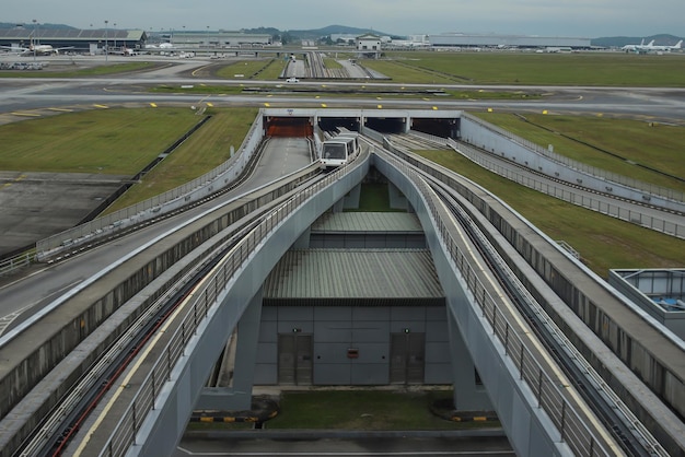 Kuala Lumpur, Malesia, ottobre 2022 Servizio di collegamento ferroviario aeroportuale nell'aeroporto di KLIA, Malesia.