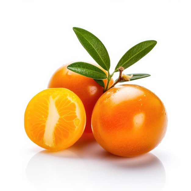 Kumquat frutta isolata su sfondo bianco