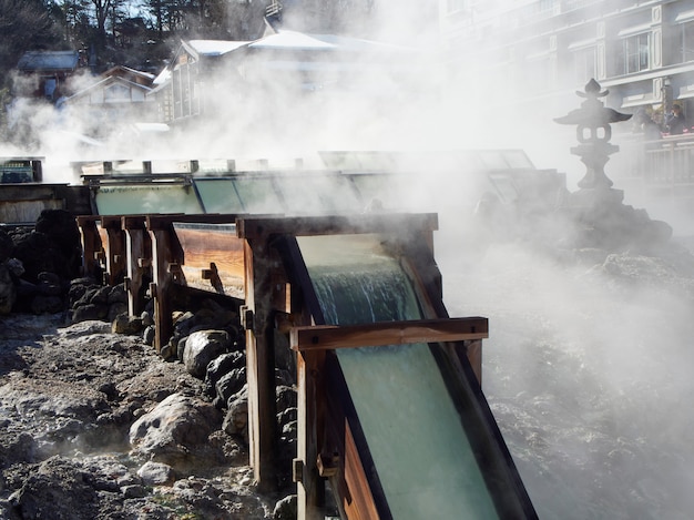 Kusatsu Onsen, Gunma, sorgente termale naturale.