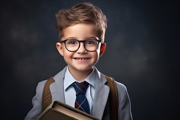 L'accattivante avventura del ritorno a scuola di un ragazzino sorridente con gli occhiali