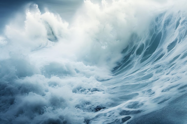 L'acqua blu schizza le onde del mare o dell'oceano