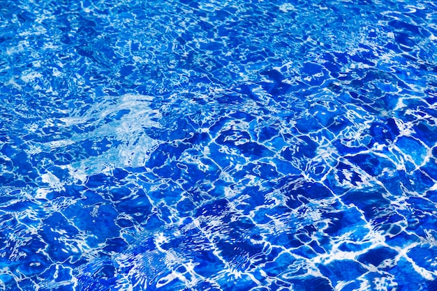 L&#39;acqua di colore blu nella piscina ha increspato il fondo