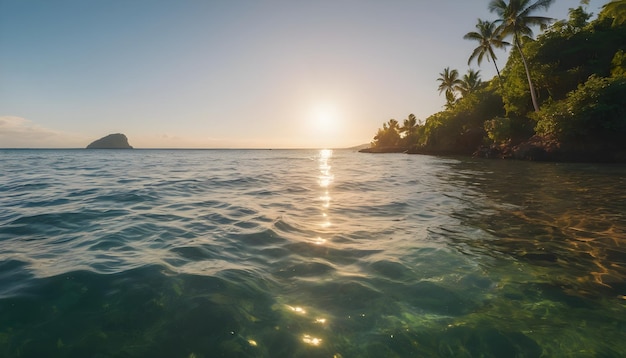 L'acqua è così limpida sull'isola.