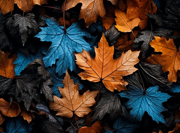 L'acqua scende sull'autunno colorato lascia la natura sullo sfondo