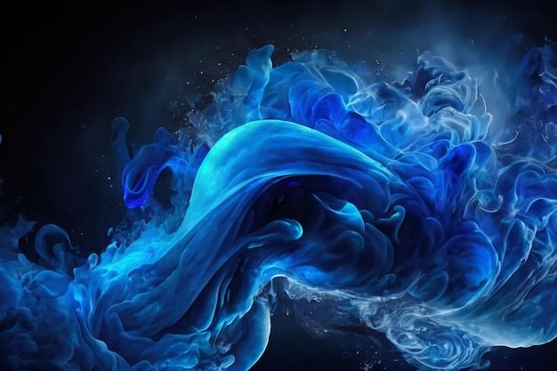 L'affascinante blu danzava graziosamente sullo sfondo nero come il fango.