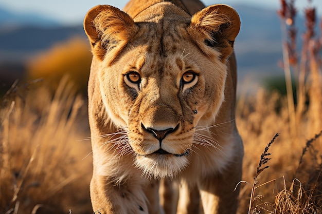 L'affascinante leonessa della savana africana