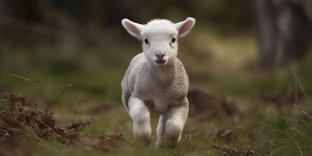 L'agnello sta correndo per aiutare i suoi amici