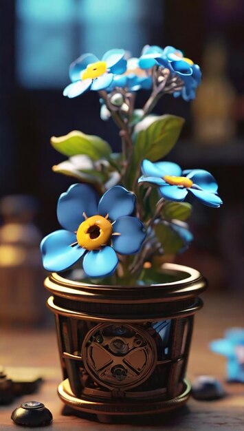 L'AI ha generato fiori ForgetMeNot colorati