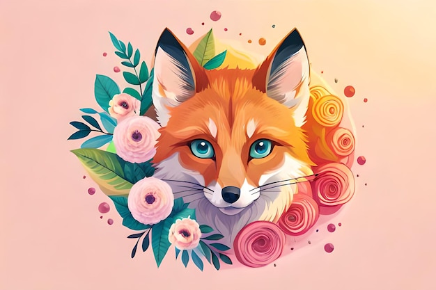 L'AI ha generato l'illustrazione di Cute Fox