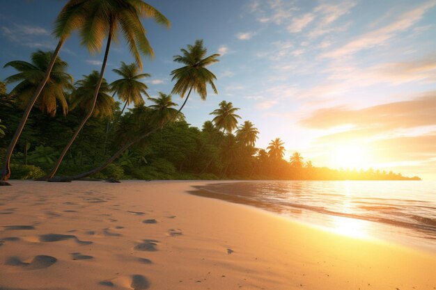 L'alba su una spiaggia tropicale