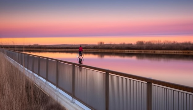 l'alba sul ponte sul fiume il tramonto sul fiume