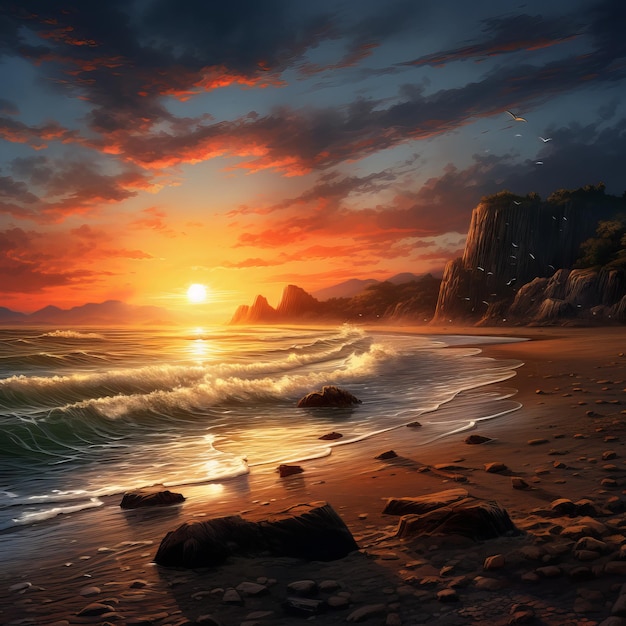 L'alba sulla spiaggia un momento molto bello