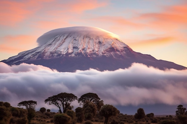 L'alba tranquilla al monte Fuji