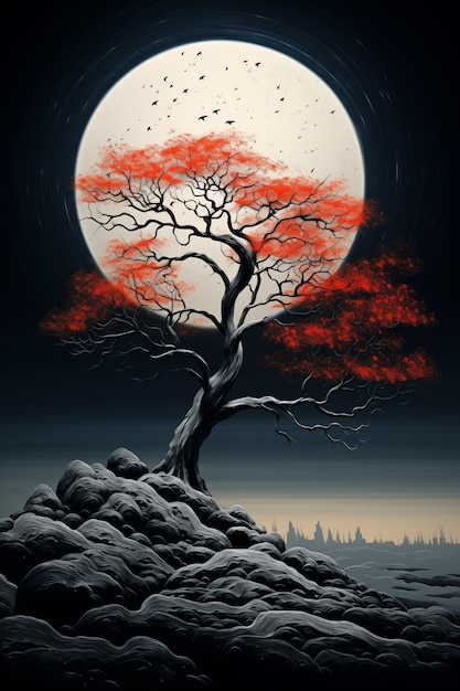 l'albero con la grande luna