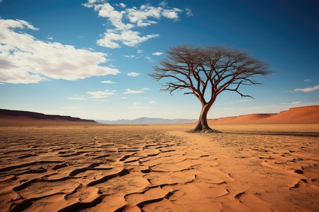 L'albero della vita in mezzo a un paesaggio desertico fotografia professionale